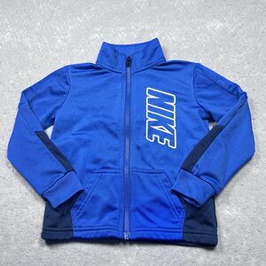 Nike Sweatshirt Toddler Size 3T Blue Full Zip Mock Neck Pockets Casual Logo
